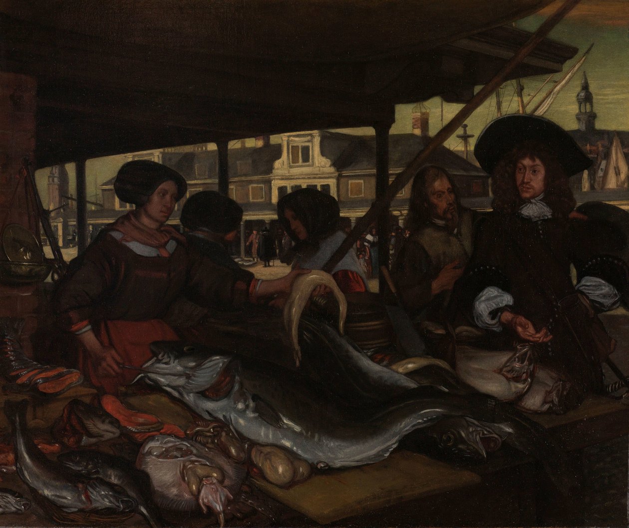 Nieuwe Vismarkt (Uusi kalatori) Amsterdamissa tekijältä Emanuel de Witte