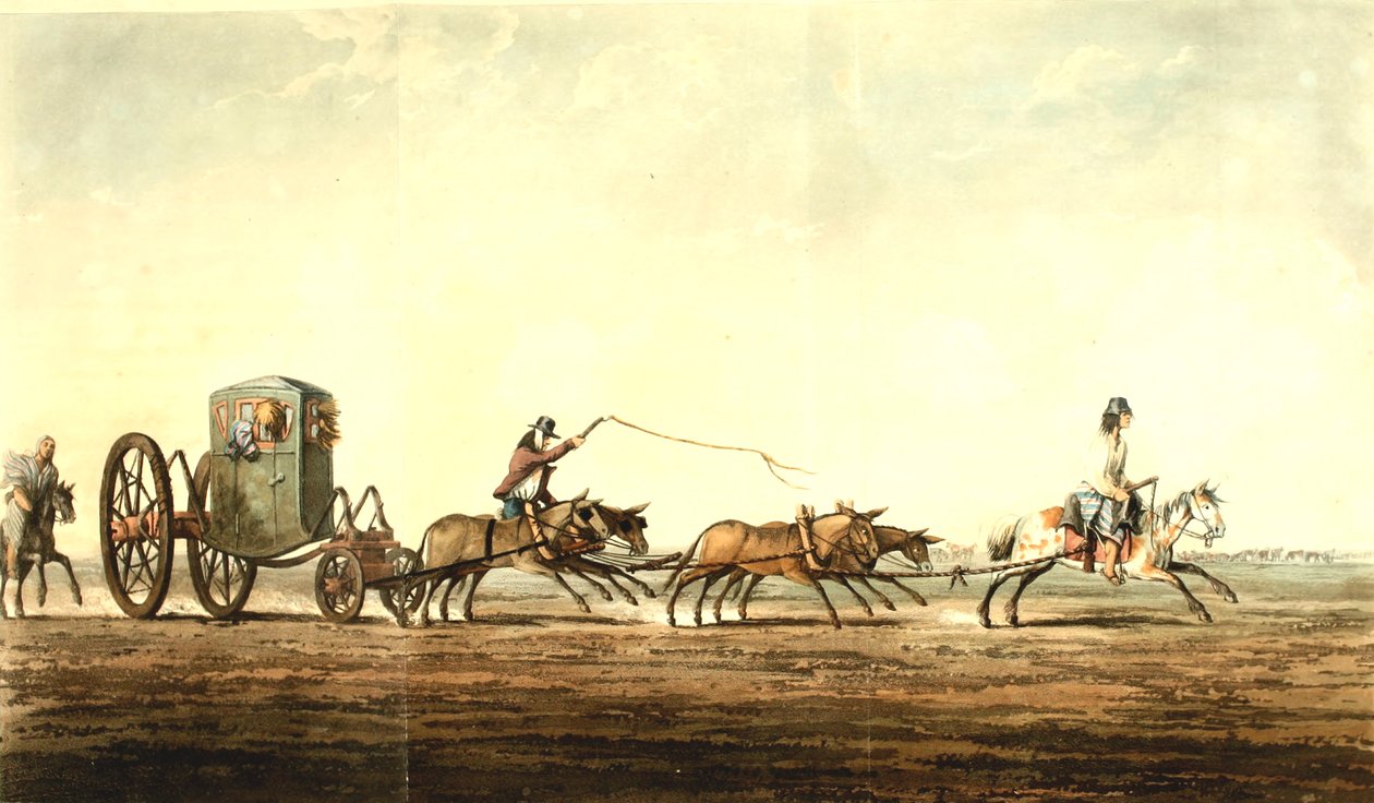Postivaunu, Buenos Airesin maakunta, noin 1818 tekijältä Emeric Essex Vidal