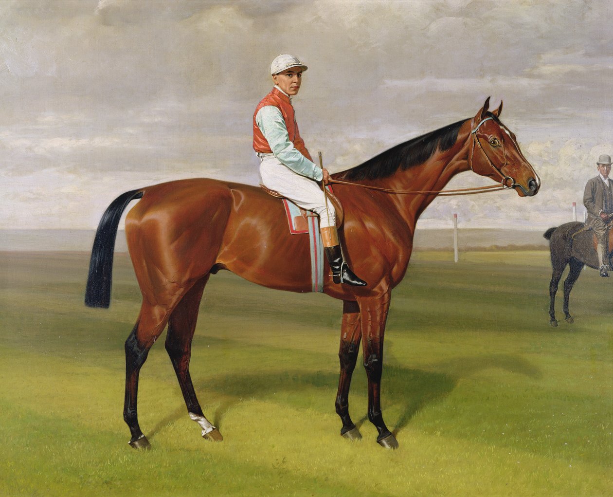 Isinglass, vuoden 1893 Derbyn voittaja, 1893 öljy kankaalle yksityiskohta kuvasta 188206. tekijältä Emil Adam