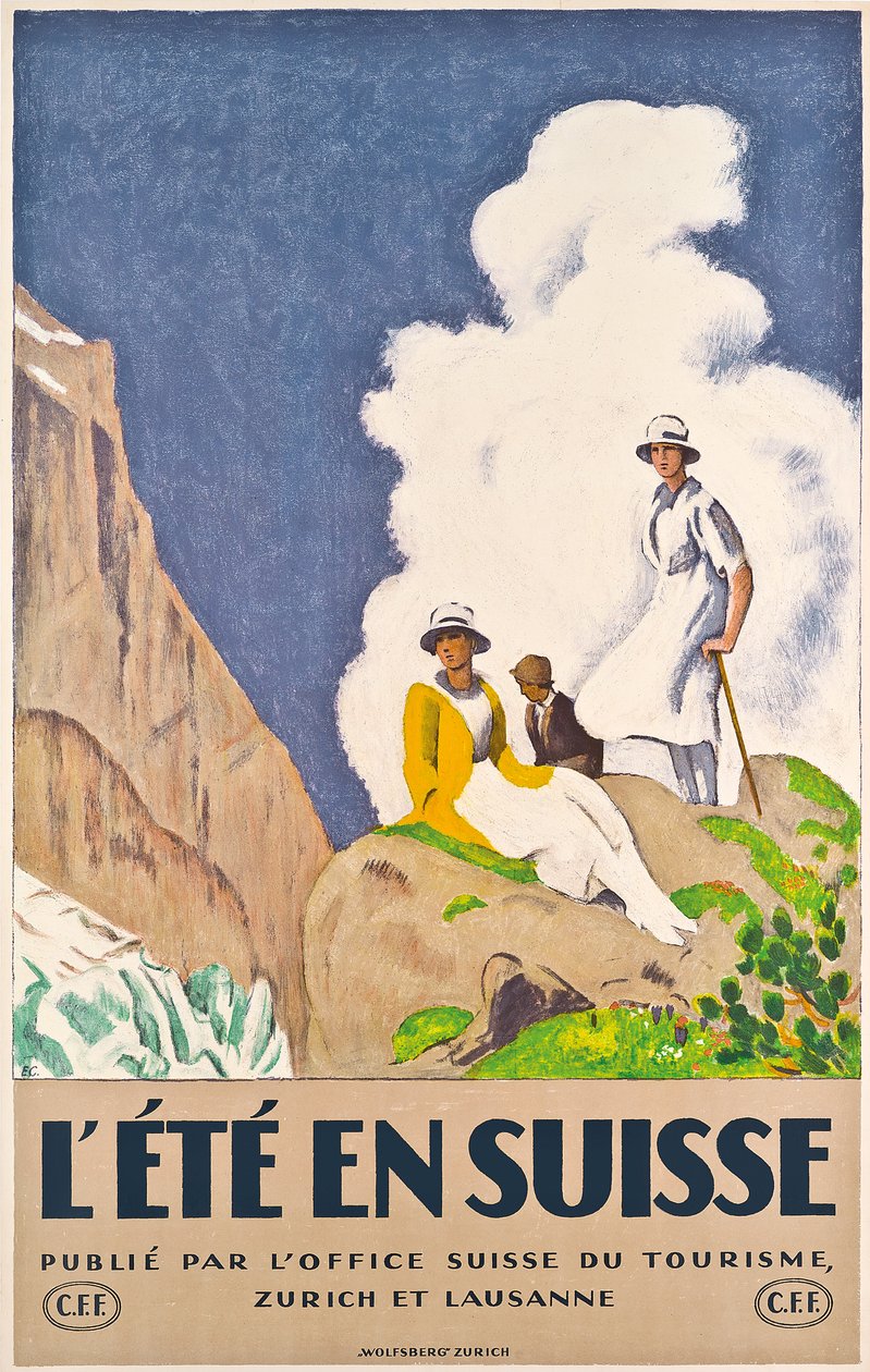 "Summer in Switzerland", Sveitsin matkailutoimiston juliste tekijältä Emil Cardinaux