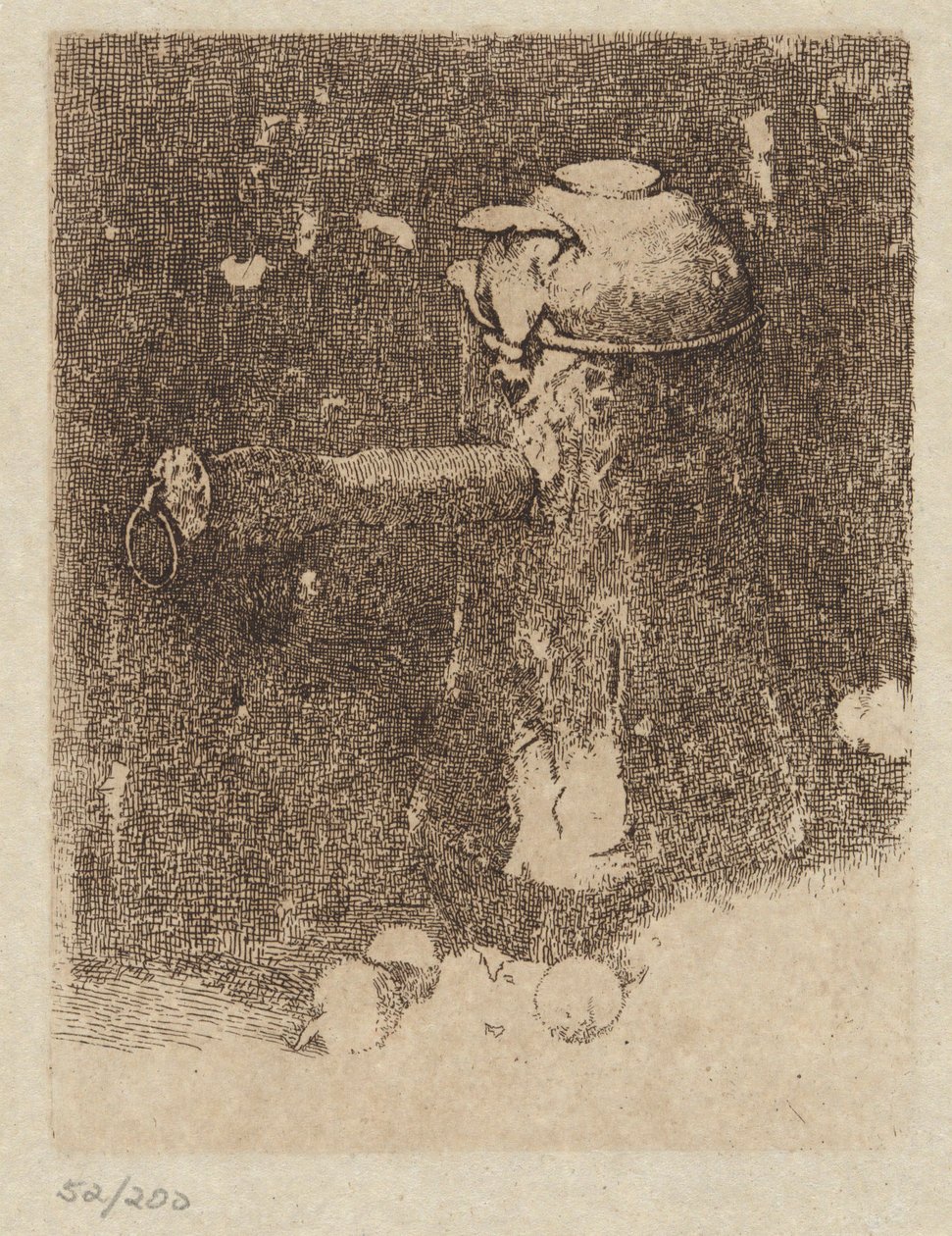 Asetelma kuparilla ja sipulilla tekijältä Emil Carlsen