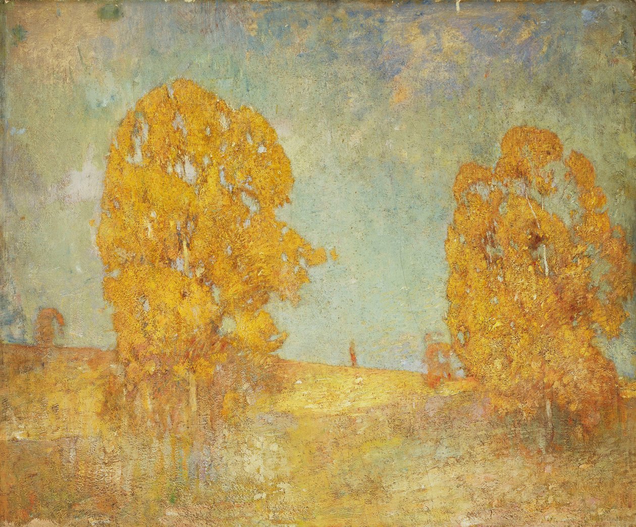 Auringon valoisa maisema tekijältä Emil Carlsen