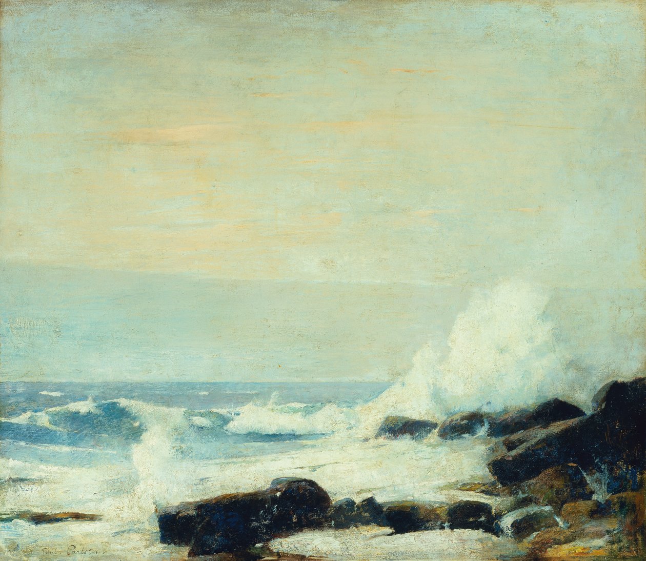 Majestic Sea, n. 1907 (öljy kankaalle) tekijältä Emil Carlsen