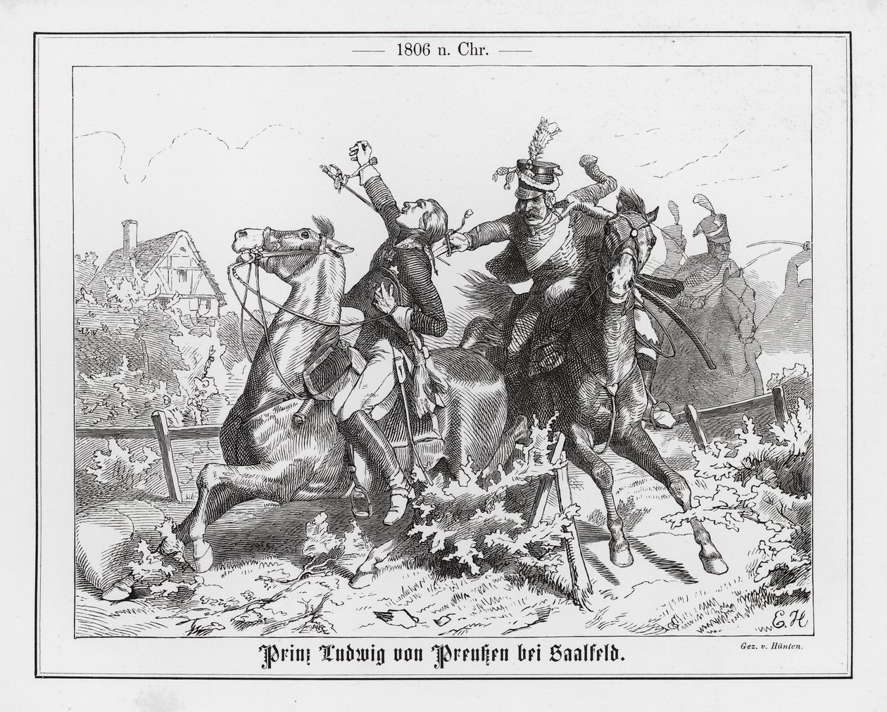 Preussin prinssi Louis Ferdinandinandin kuolema Saalfeldin taistelussa tekijältä Emil Huenten