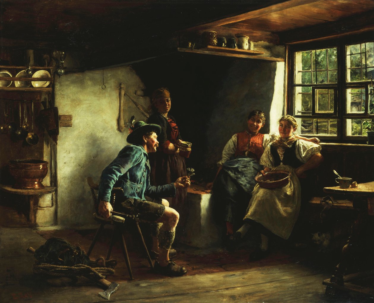 Seurustelu, 1880 tekijältä Emil Karl Rau