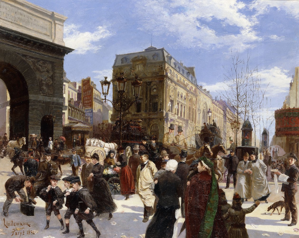 Grands Boulevards, Porte St. Martin, Pariisi tekijältä Emil Lindemann