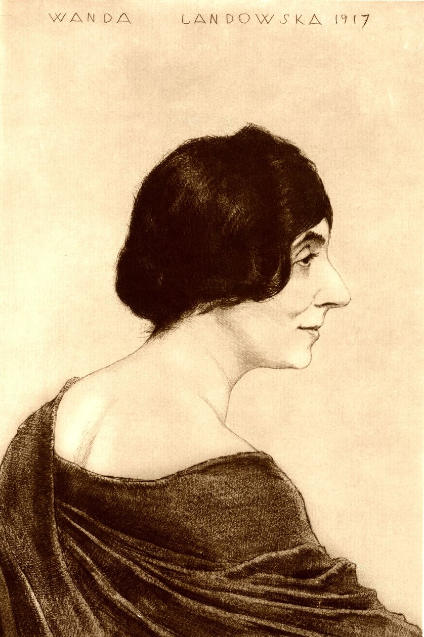 Wanda Landowskan muotokuva 1879-1959, 1917 tekijältä Emil Orlik