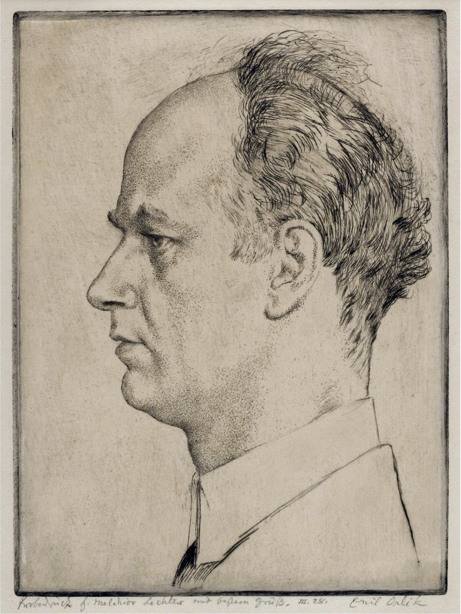 Wilhelm Furtwaenglerin (1886-1954) muotokuva - Orlik, Emil (1870-1932) - 1928 - Etsaus - 39x31,5 - Yksityiskokoelma tekijältä Emil Orlik