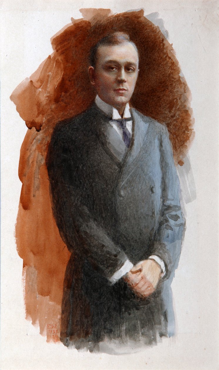 Oopperalaulaja Leonid Vitaljevitš Sobinovin muotokuva 1872–1934, 1934. tekijältä Emil Oskarovich Wisel