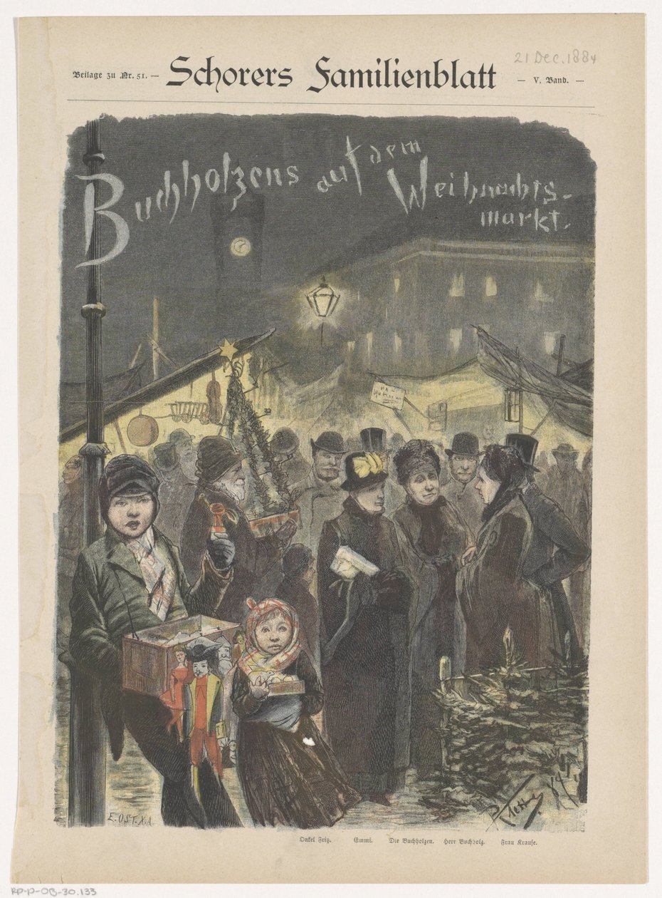 Buchholzin perhe Kerstmarktilla Buchholzenit joulumarkkinoilla (otsikko esineessä) tekijältä Emil Ost