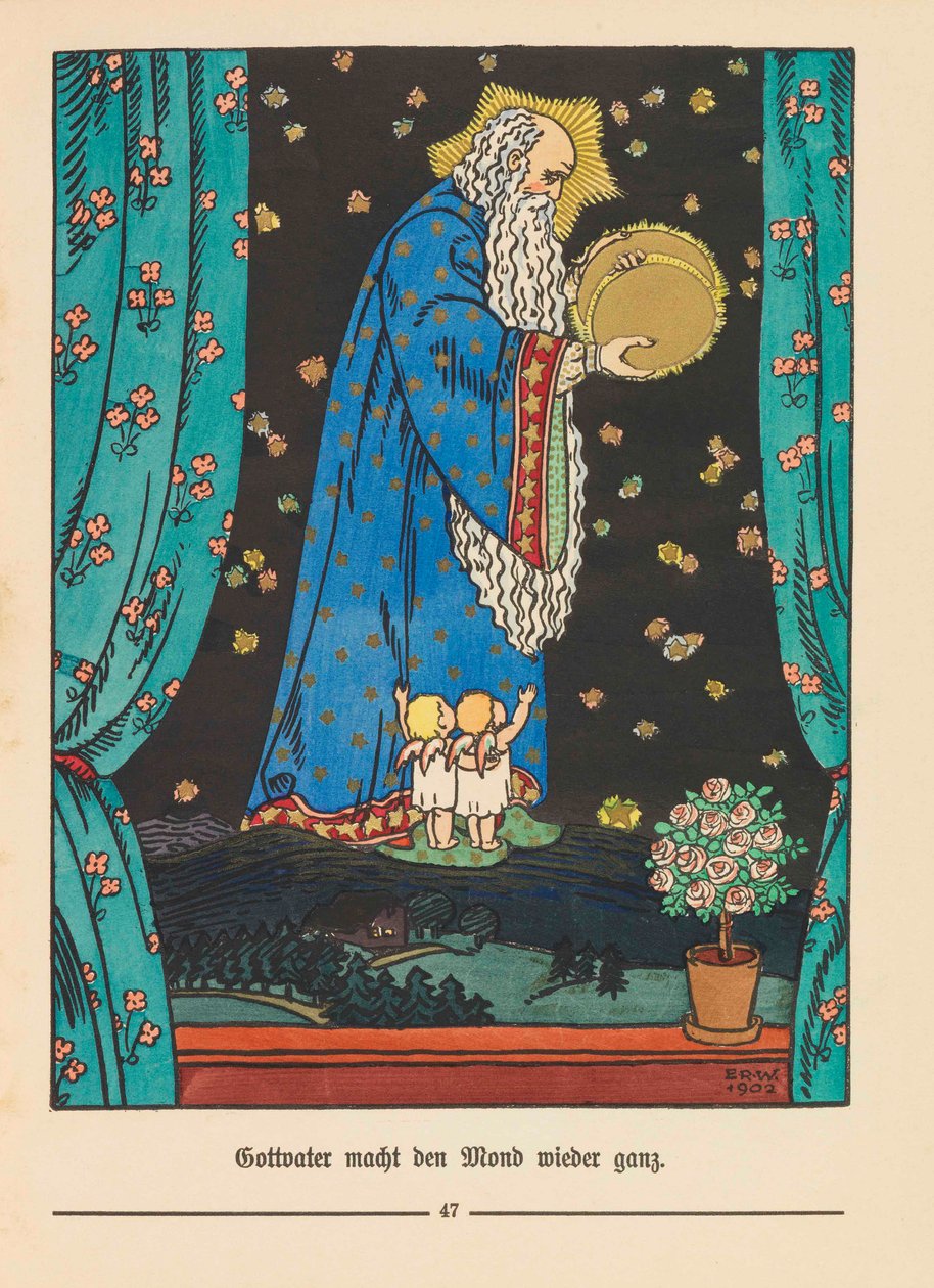 Richard Dehmelin kuvitus Der Buntscheckille, 1904. tekijältä Emil Rudolf Weiss