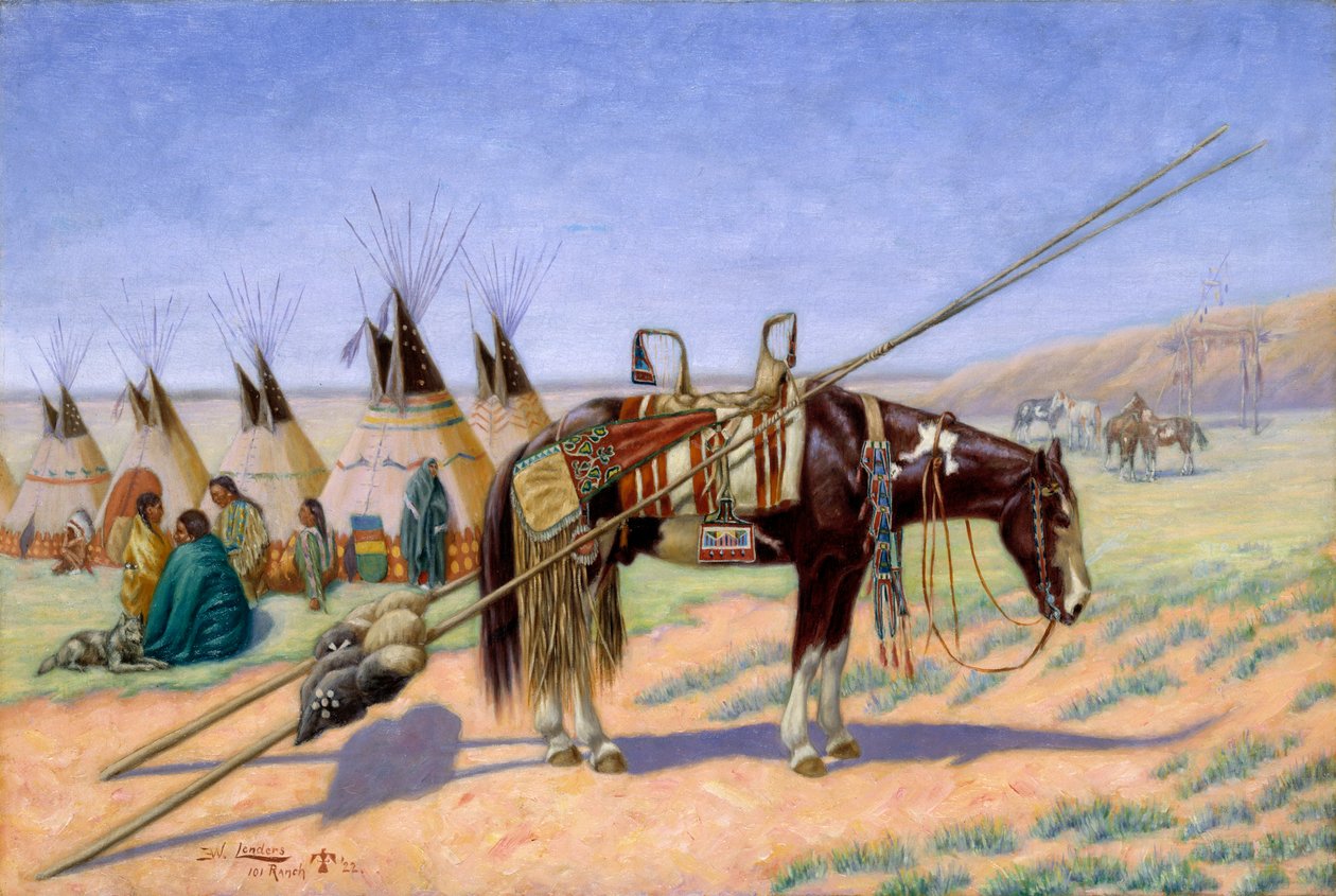 Intiaanit leirillä 101 Ranchissa, 1922. tekijältä Emil W. Lenders