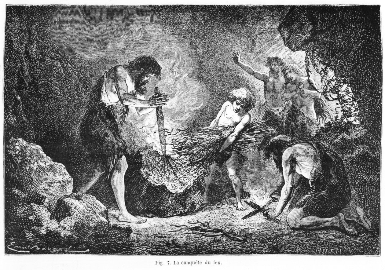 Tulen valloitus, Henri Theophile Hildibrandin (1824-97) kaivertama piirros Louis Figuierin (1819-94) "L