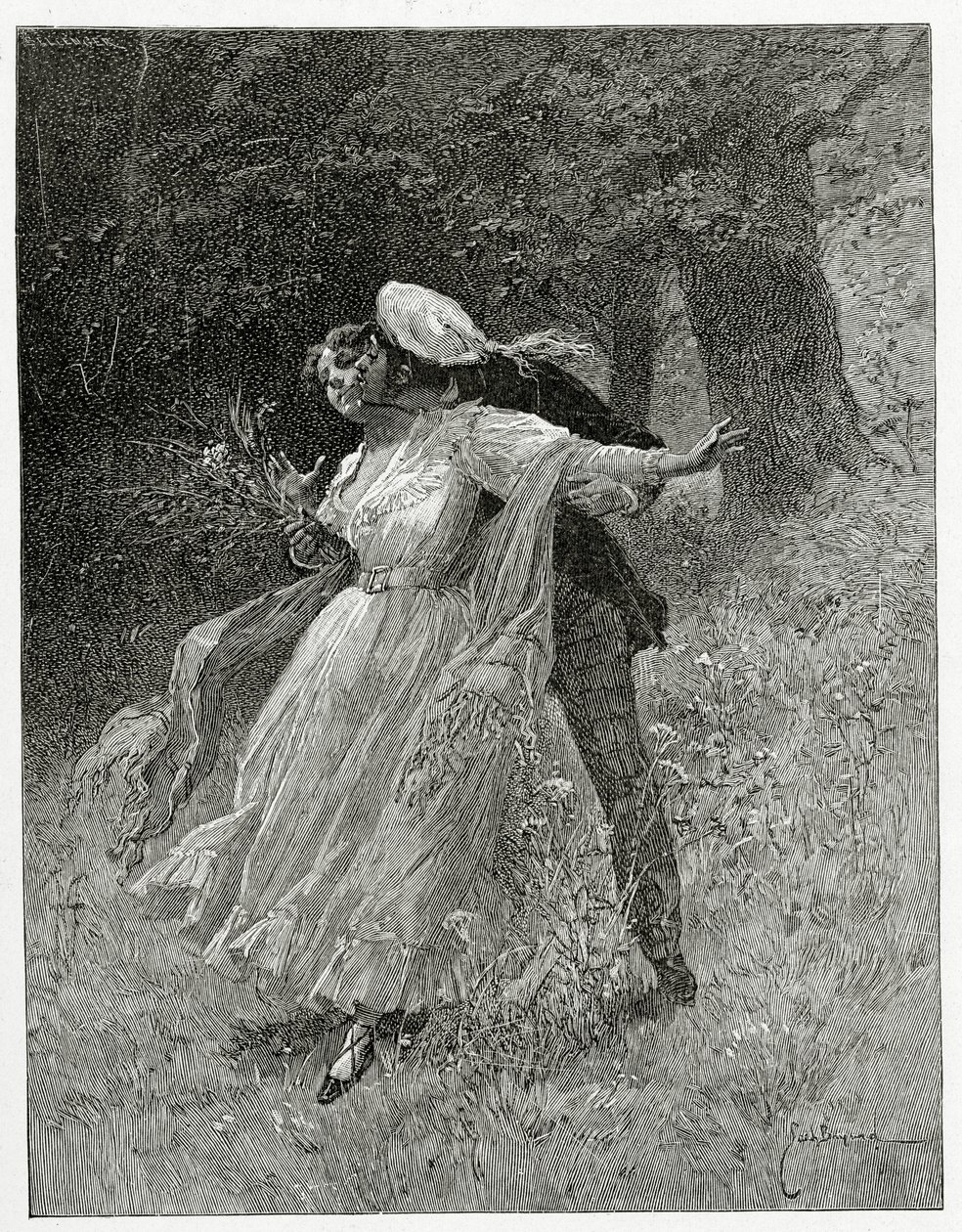 Nuoriso, Les Chansons des Rues et des Bois, 1800-luku (bw-kaiverrus) tekijältä Emile Antoine Bayard