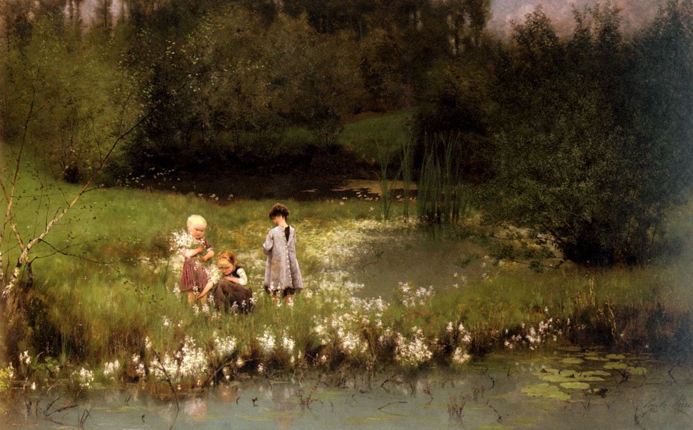 Kukkien poimiminen tekijältä Emile Claus