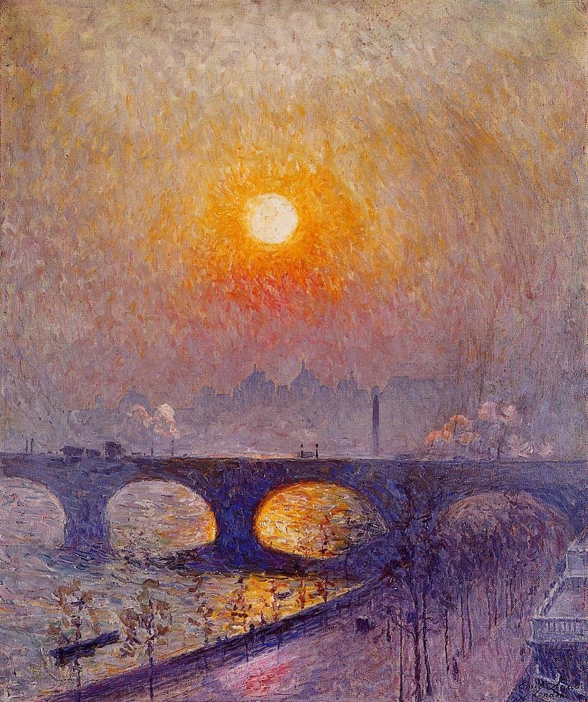 Auringonlasku Waterloon sillan yli tekijältä Emile Claus
