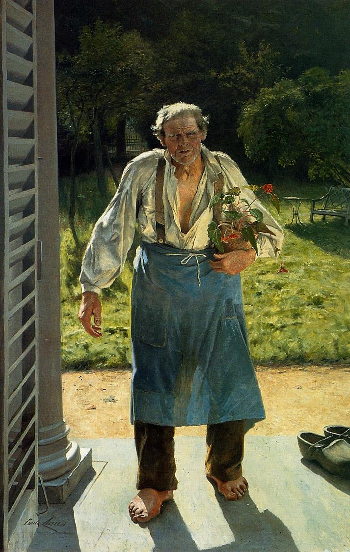 Vanha puutarhuri Le Vieux Jardinier, Oude Tuinman tekijältä Emile Claus