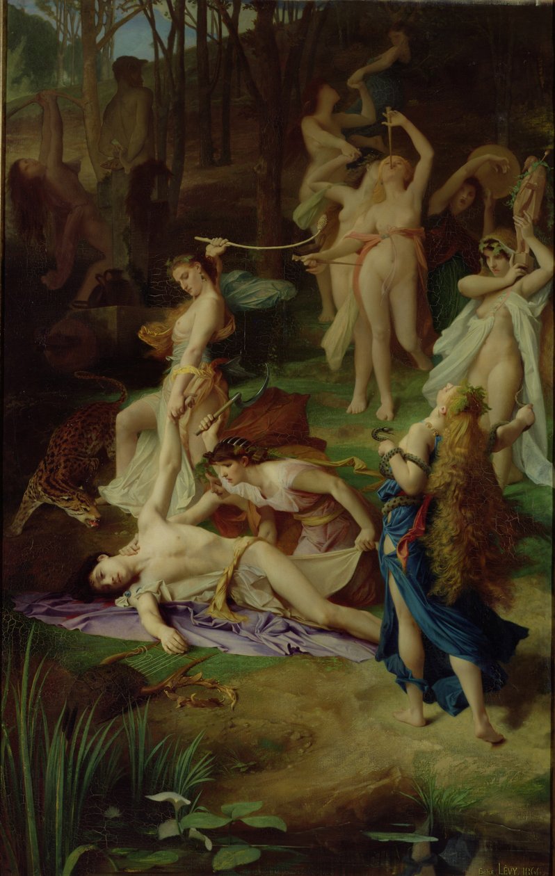Orpheuksen kuolema, 1866 tekijältä Emile Levy