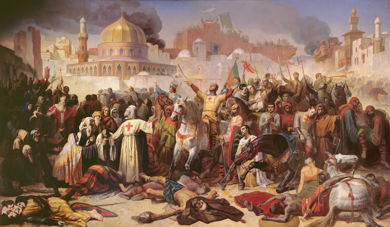 Ristiretkeläisten valloittama Jerusalemin 15. heinäkuuta 1099, 1847 tekijältä Emile Signol