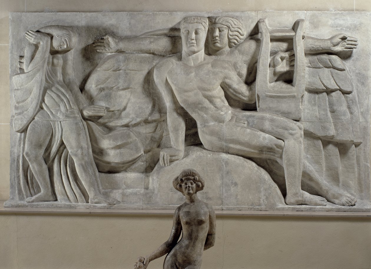 Apollo meditaatiossa muusan kanssa, 1912 tekijältä Emile Antoine Bourdelle
