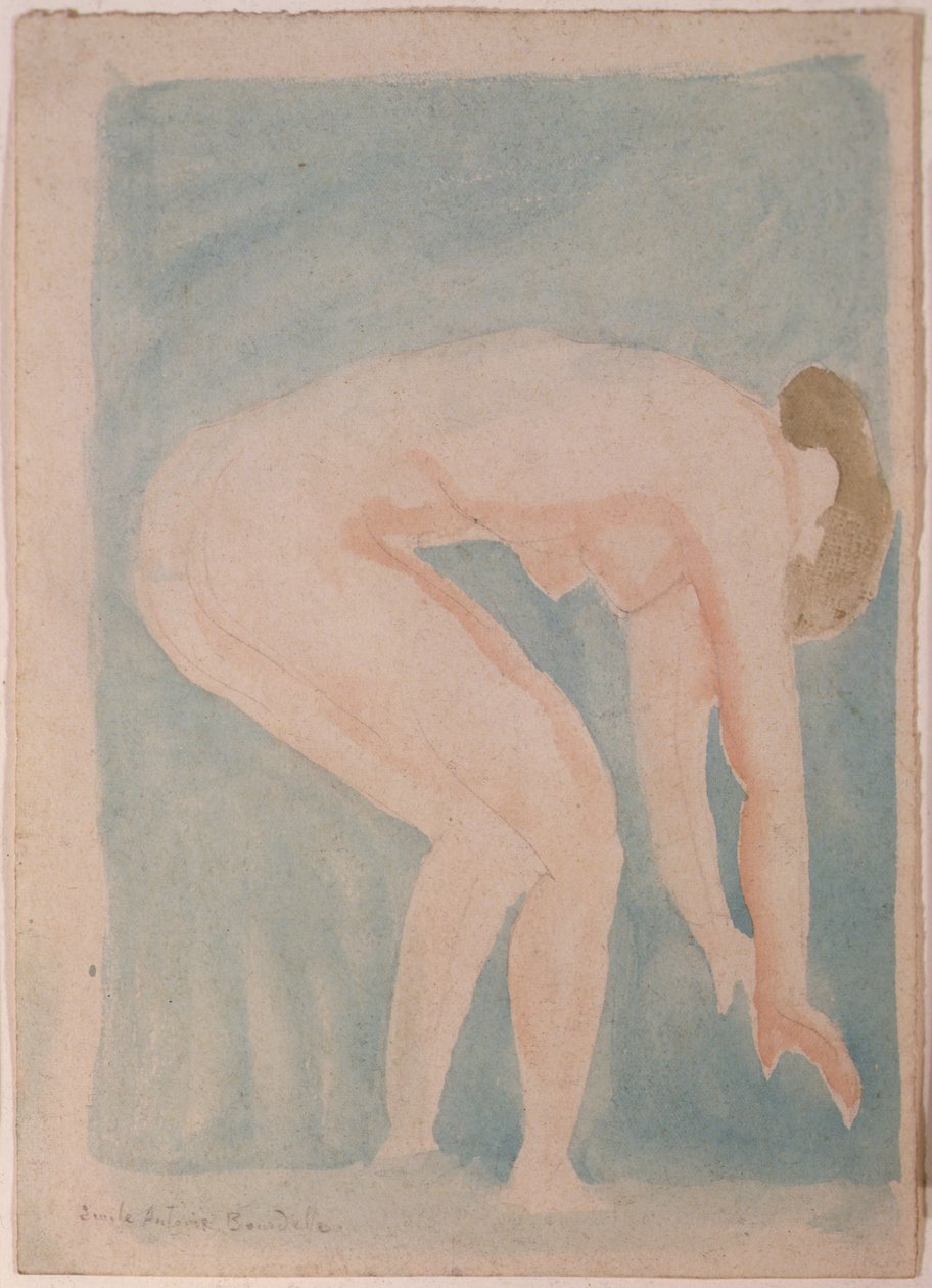 Tutkimus alastonkuvasta (akvarelli) tekijältä Emile Antoine Bourdelle