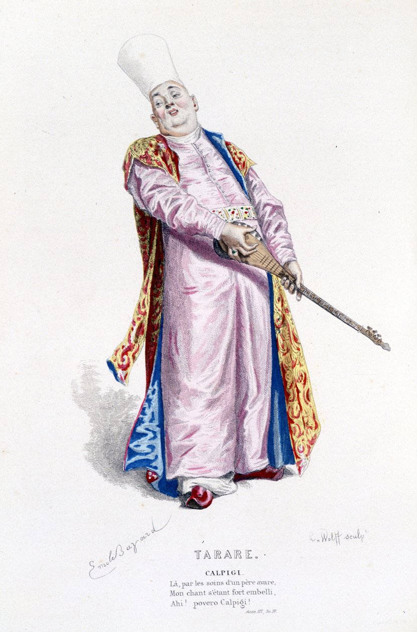 Edouard Fournierin Beaumarchaisin (1732-1799) täydellinen teos.Toim. Laplace, Sanchez et Cie, Pariisi 1876 9kaiverrus) tekijältä Emile Antoine Bayard