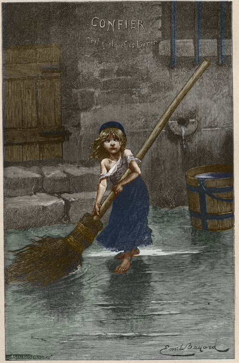 Cosette, kuvitus Victor Hugon teoksesta Les Miserables tekijältä Emile Antoine Bayard