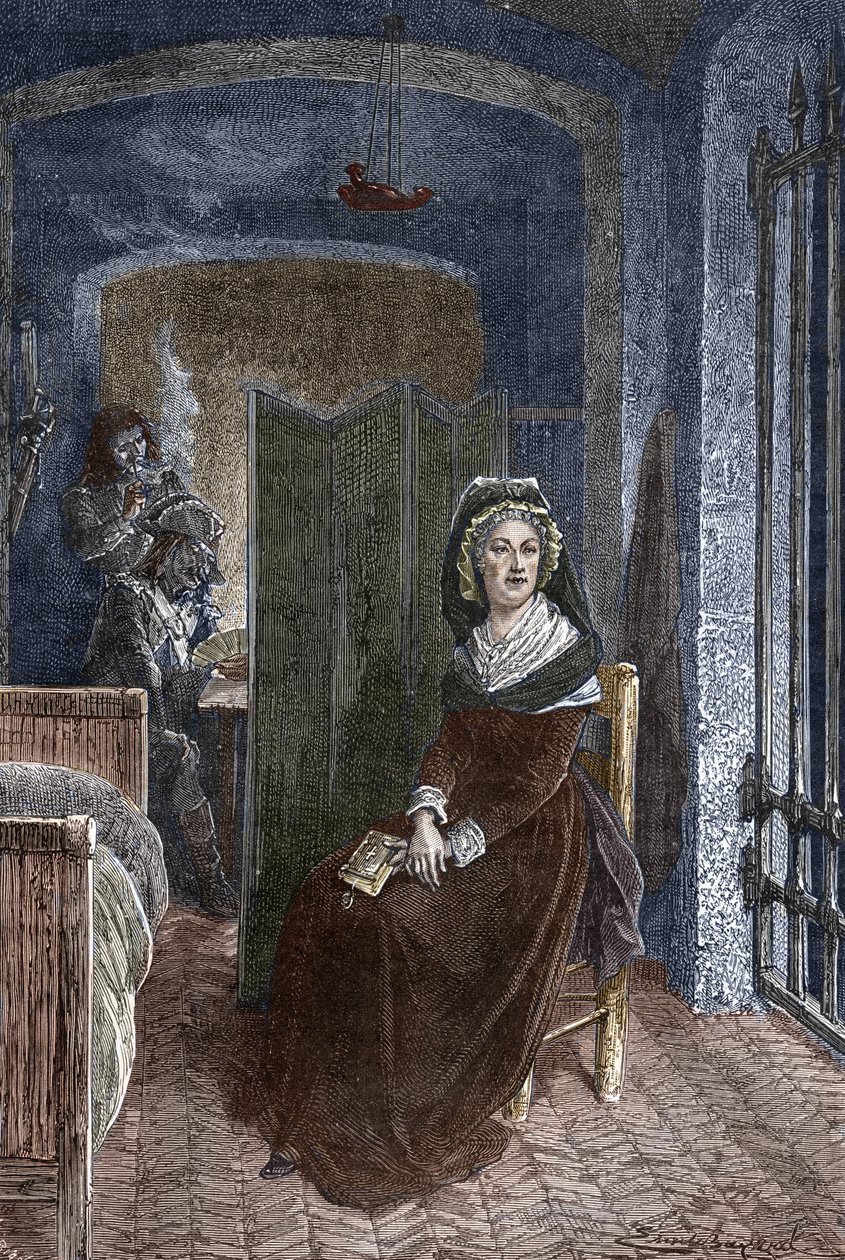Marie Antoinette lukittuna Conciergerien vankilaan Pariisissa tekijältä Emile Antoine Bayard