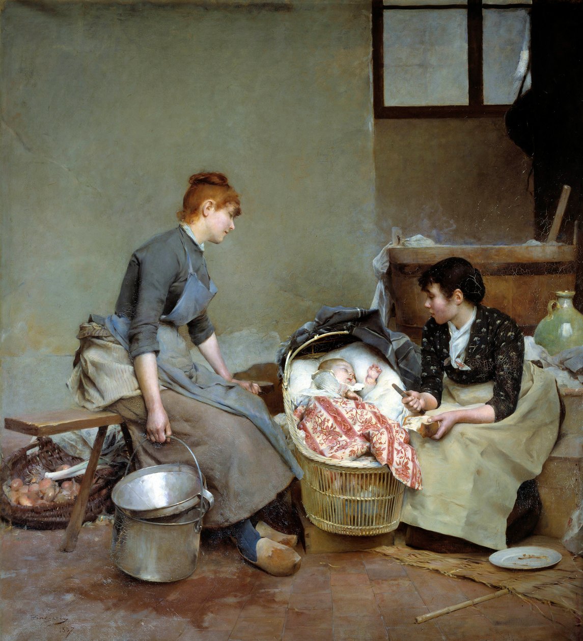 Kehto. Auguste Pinchartin (1842-1924) maalaus tekijältä Emile August Pinchart