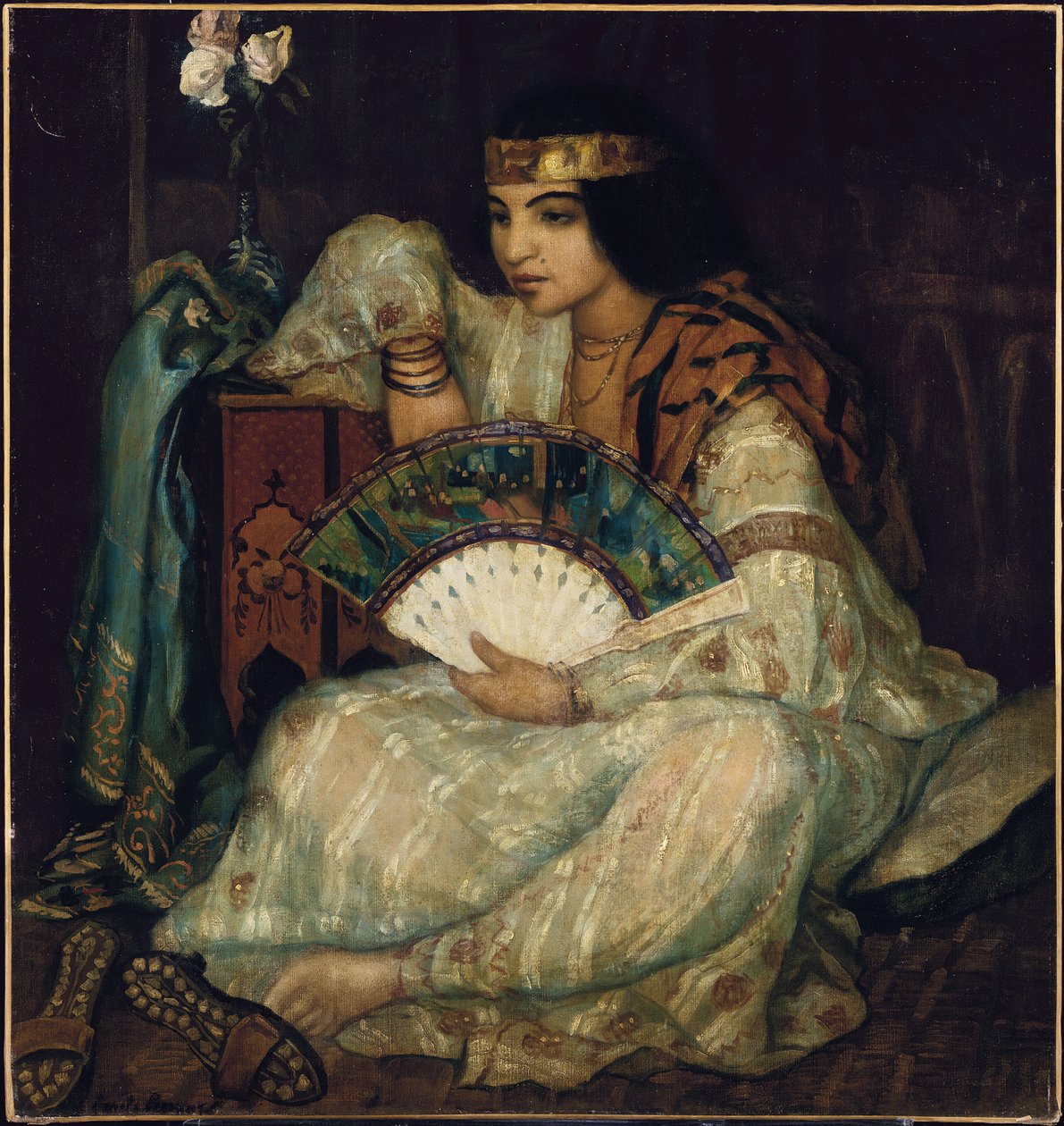 Istuva itämainen kaunotar tekijältä Emile Bernard