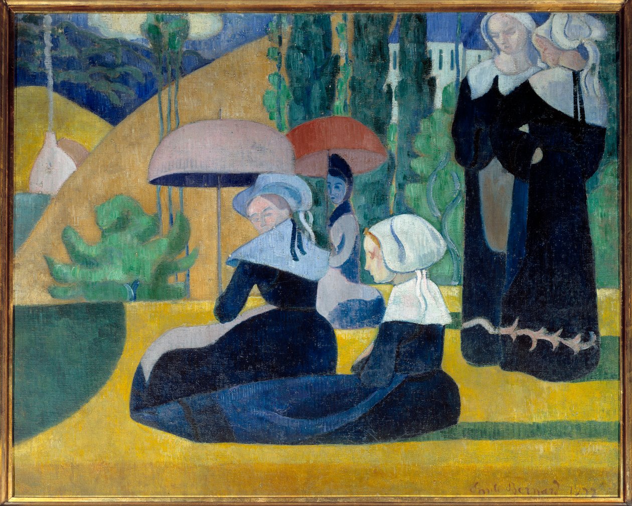 Bretonit sateenvarjoineen tekijältä Emile Bernard