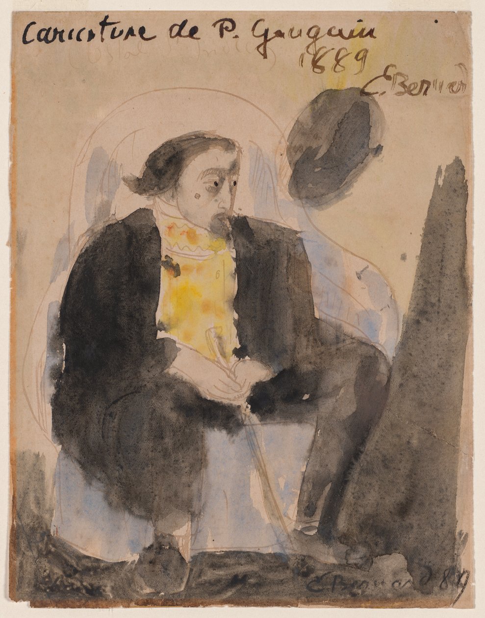 Karikatyyri Paul Gauguinista tekijältä Emile Bernard