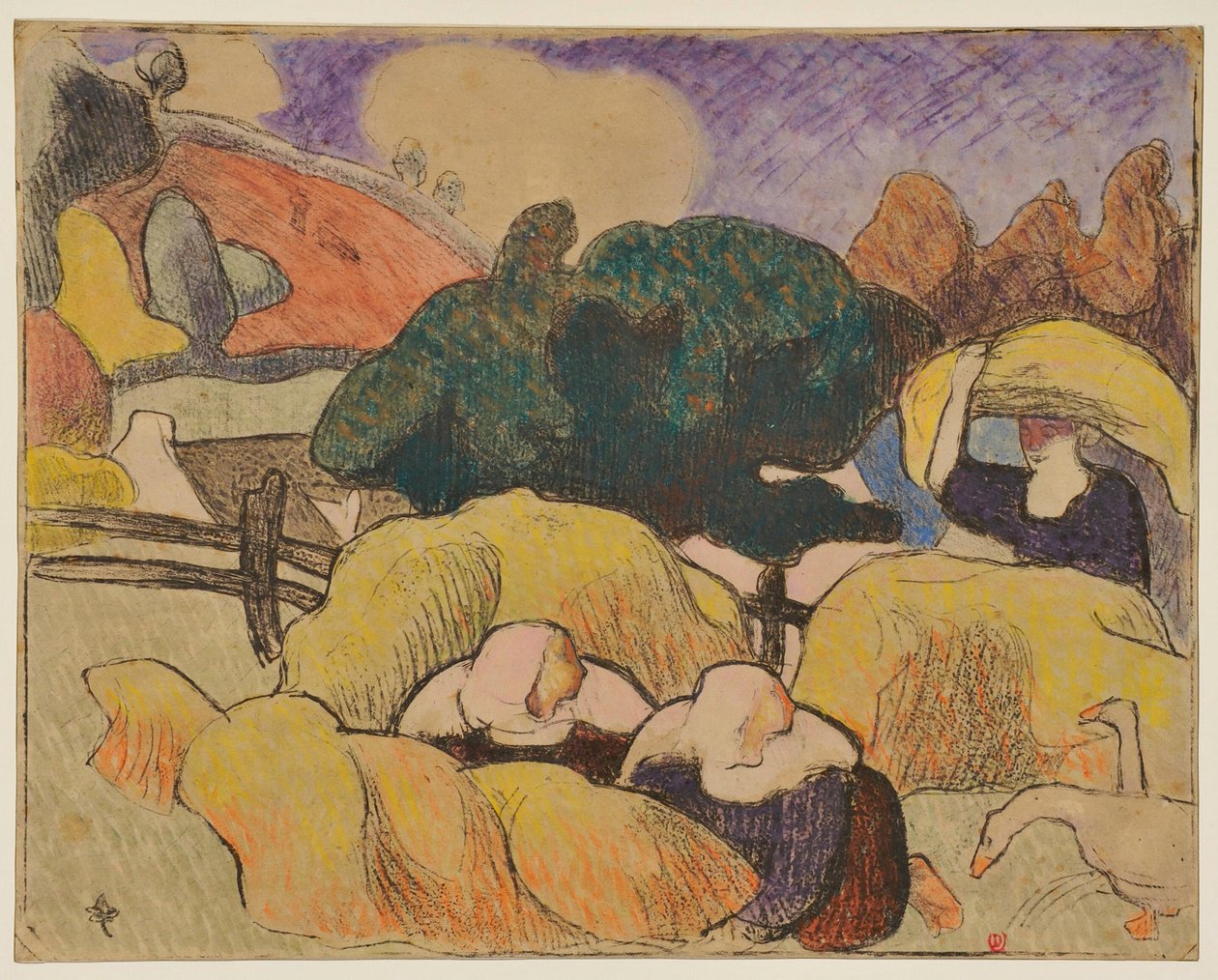 Frauen beim Heumachen tekijältä Emile Bernard