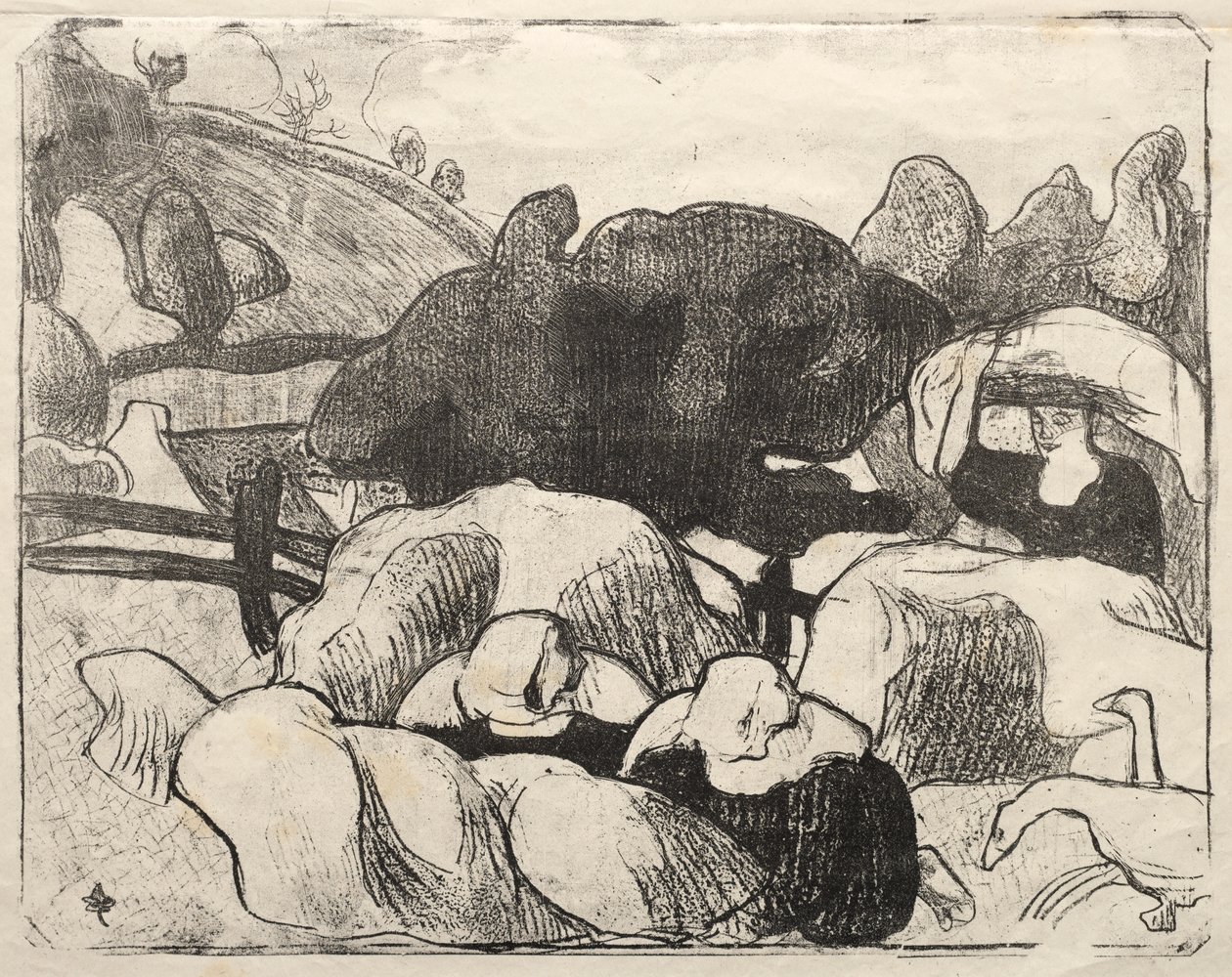 Les Bretonneries: Bretonilaiset naiset heinäsuovasta tekijältä Emile Bernard