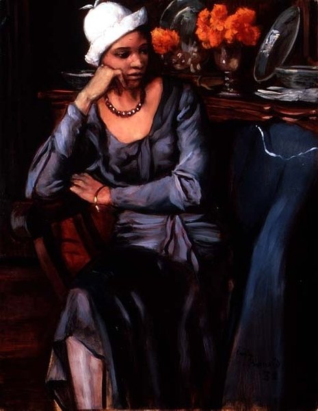 Negress ja Cloche Hat (öljy kankaalle) tekijältä Emile Bernard