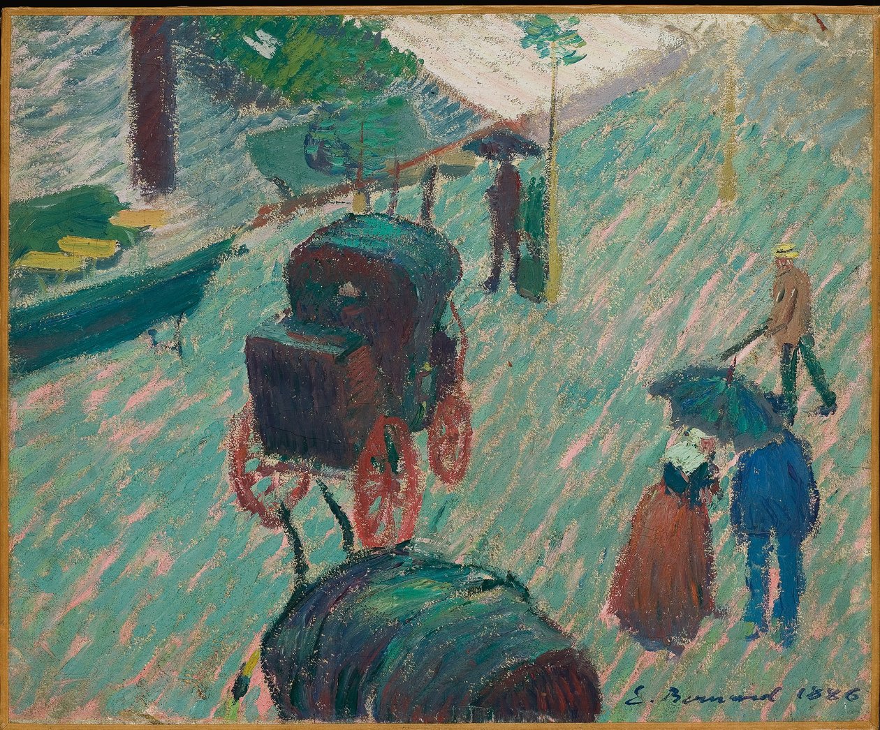 Julkinen puutarha, Mayenne, 1886 tekijältä Emile Bernard