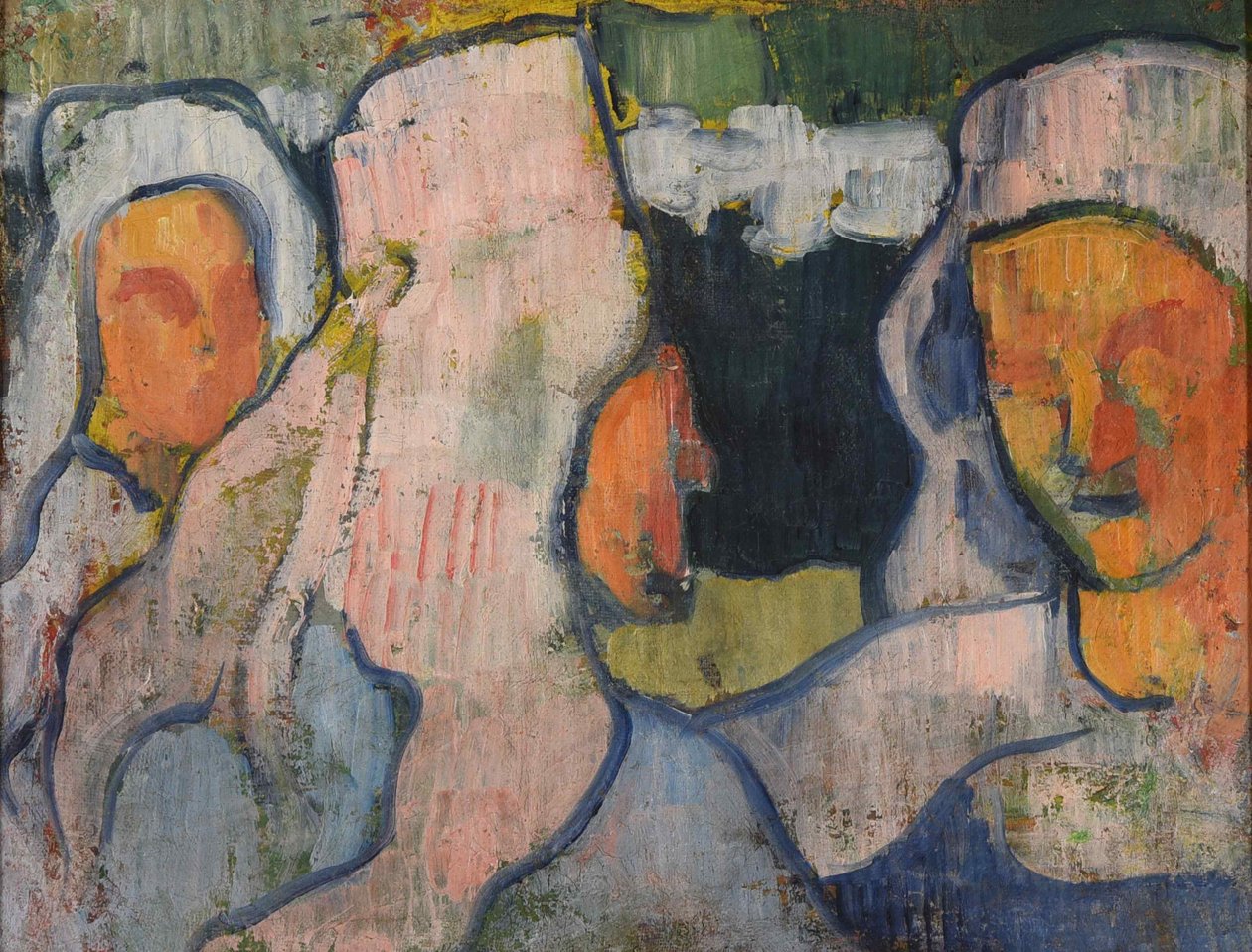 Kolme bretonilaista naista surupäähineessä, 1888. tekijältä Emile Bernard