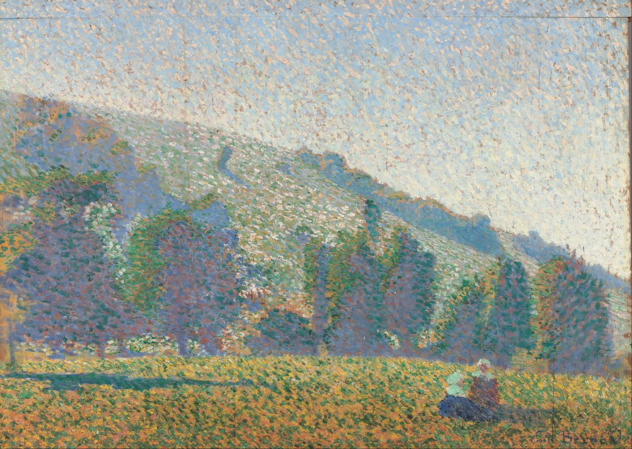 Kaksi bretonilaista naista niityllä tekijältä Emile Bernard