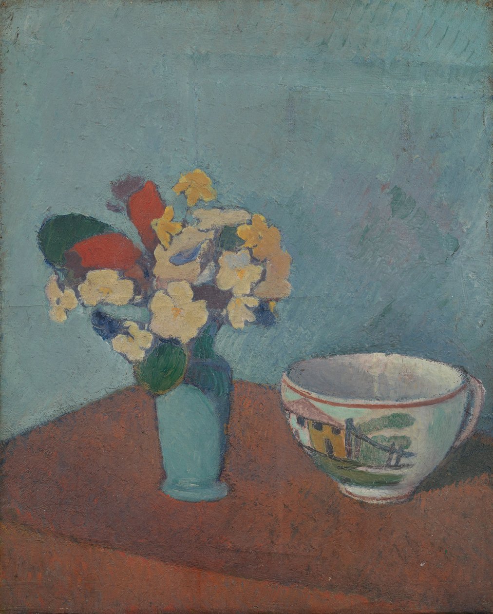 Maljakko kukilla ja kuppi, 1887 tekijältä Emile Bernard