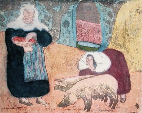 Naiset sikojen kanssa tekijältä Emile Bernard