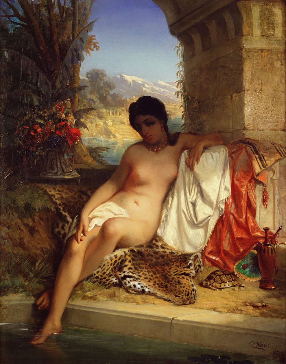 Odalisque, noin 1880 tekijältä Emile Charles Wauters