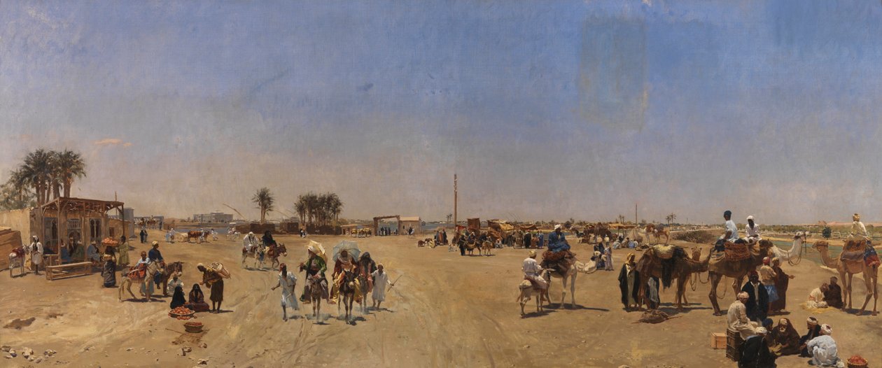 Qasr al-Nil -silta Kairossa tekijältä Emile Charles Wauters