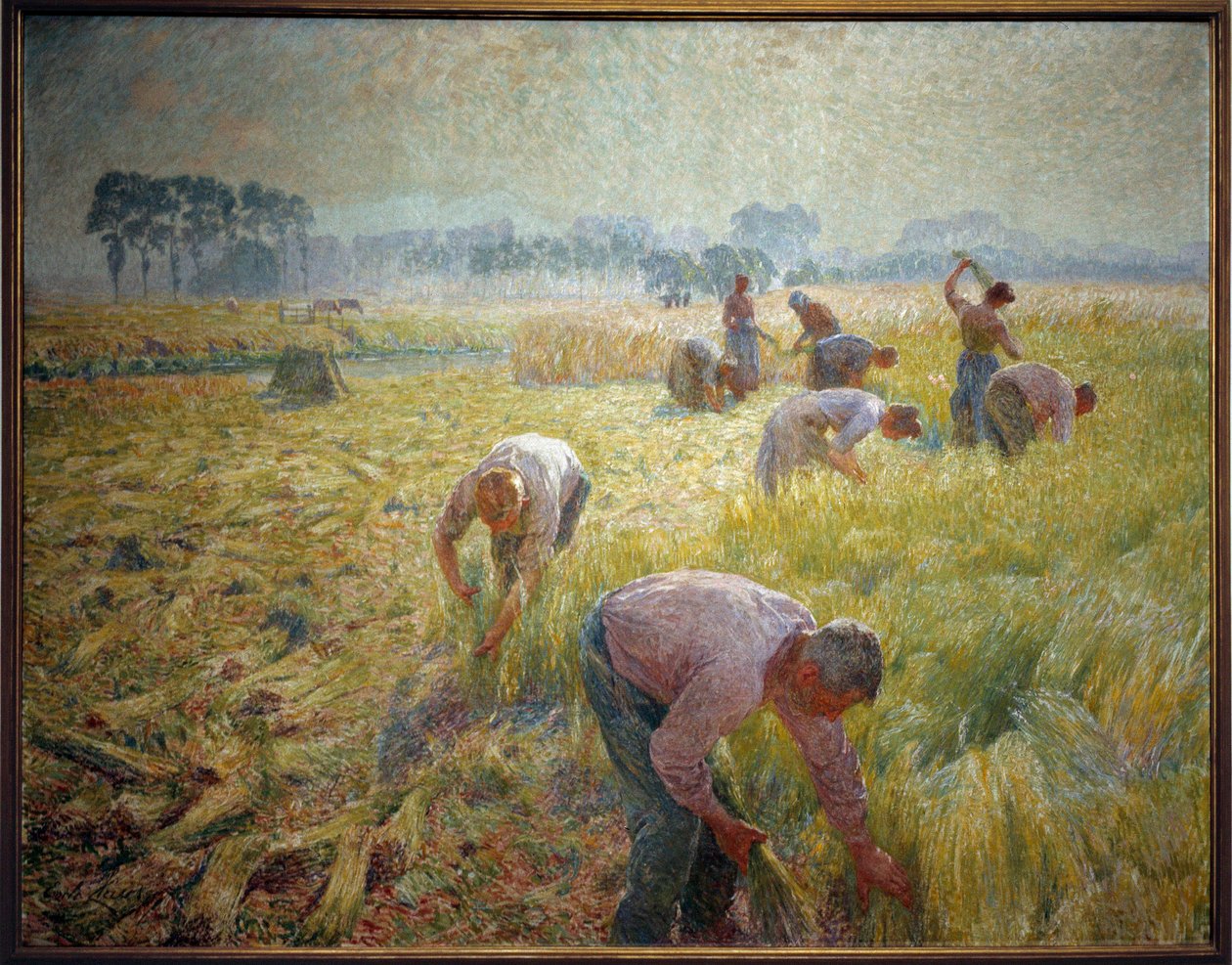 La collolte du linen maalaus Emile Claus (1849-1924) 1904 Su. 1,56 x 2,01 m Bryssel, Royal Museum of Fine Arts tekijältä Emile Claus