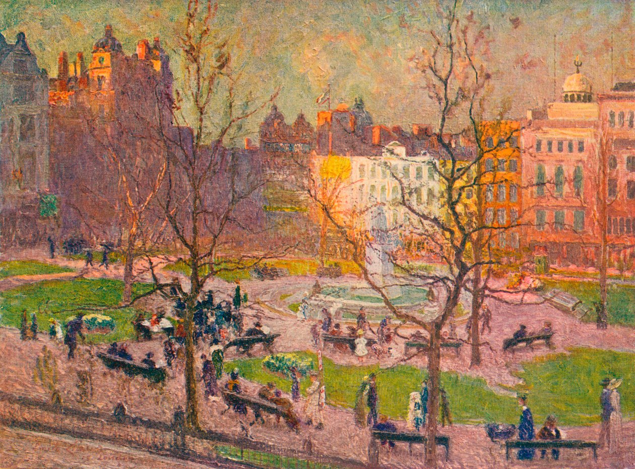 March Sunshine, Leicester Square, 1914 tekijältä Emile Claus