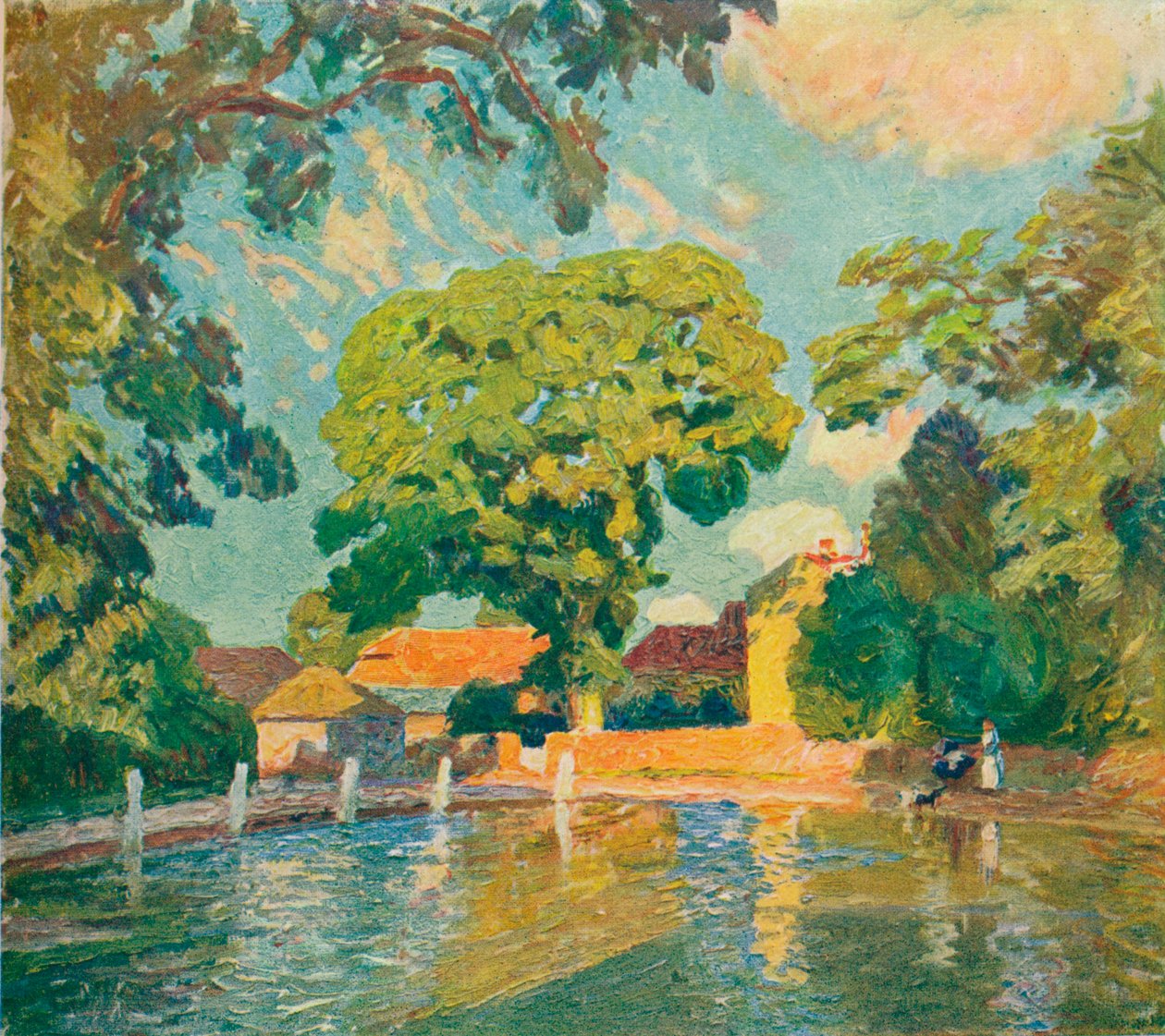 The Village Pond, Upton Grey, vuodelta 1914 tekijältä Emile Claus