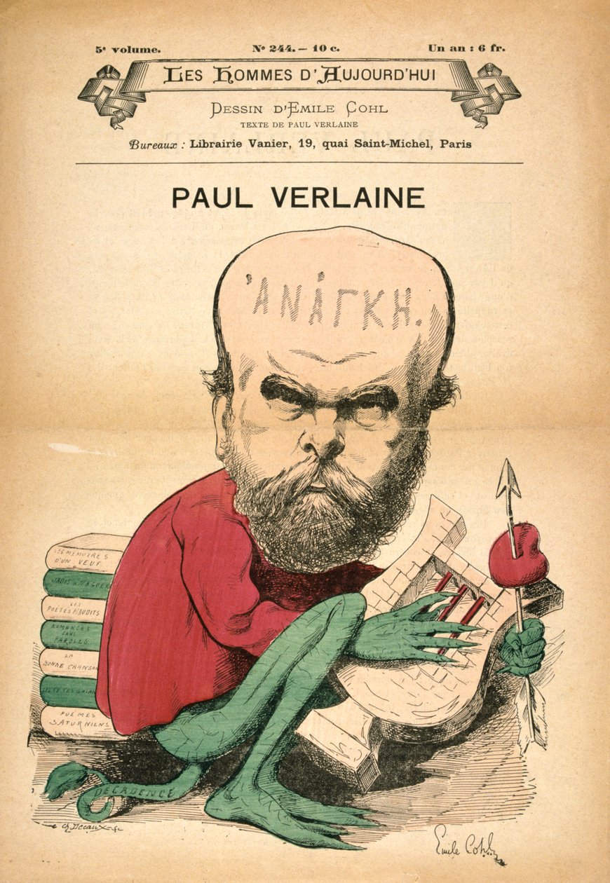 Paul Verlaine Dekadenssina, 1880-luku tekijältä Emile Cohl