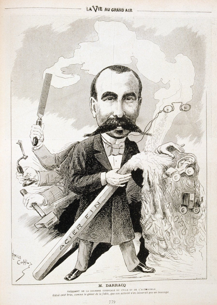 Pierre-Alexander Darracq, ranskalainen autonvalmistaja, 1901 tekijältä Emile Cohl