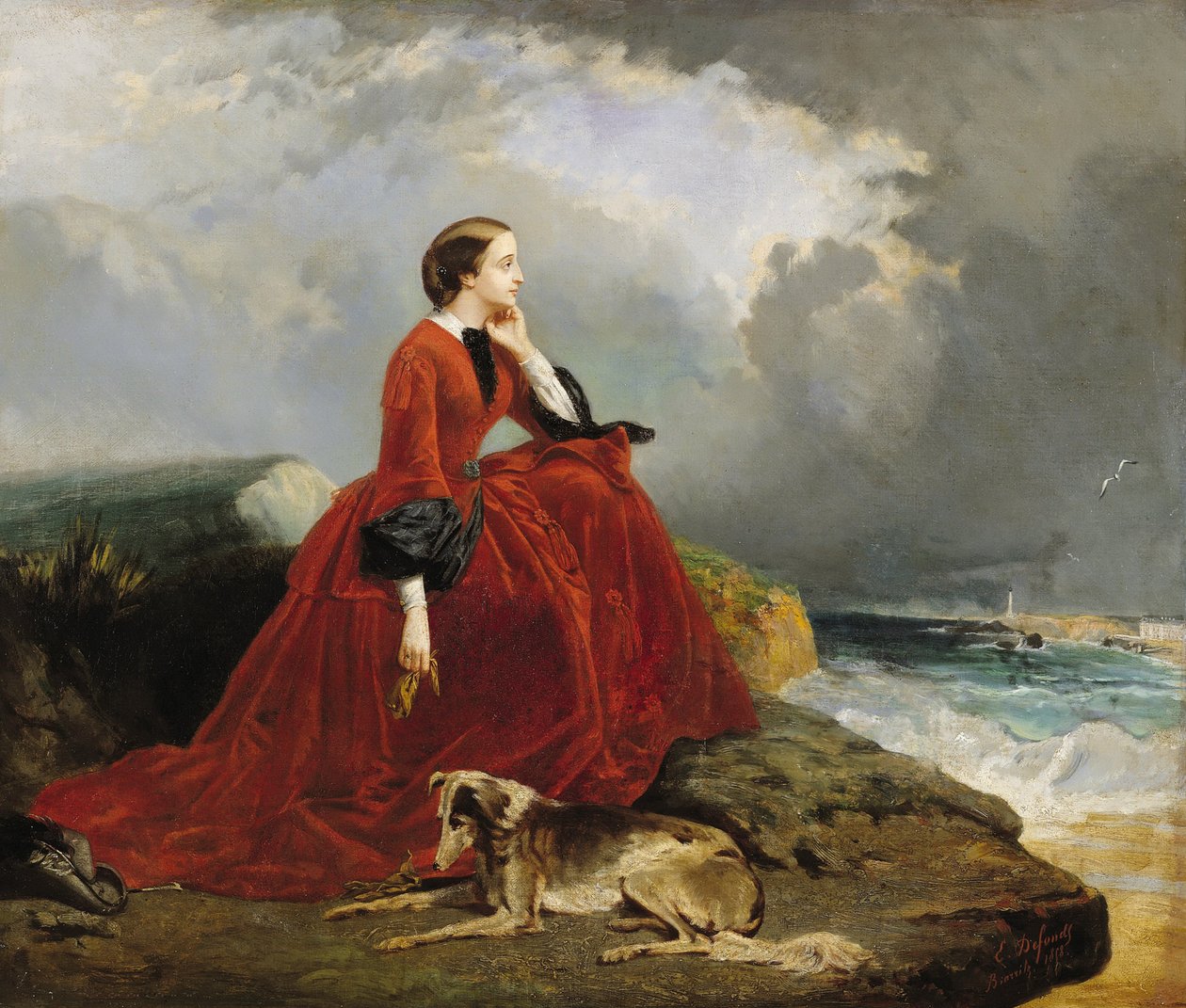 Keisarinna Eugenie 1826-1920 Biarritzissa. tekijältä Emile Defonds