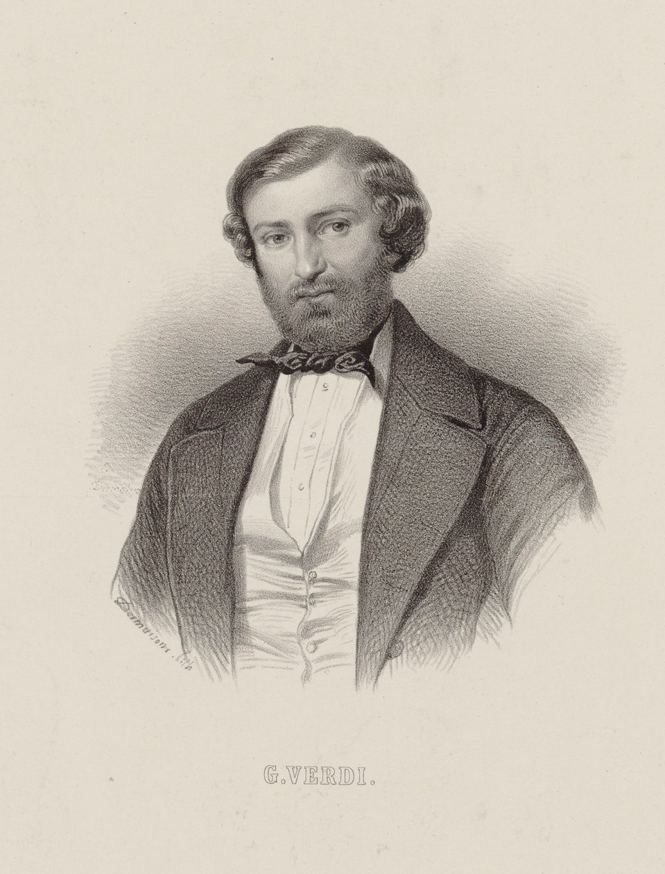 Säveltäjä Giuseppe Verdin muotokuva 1813-1901, noin 1860. tekijältä Emile Desmaisons
