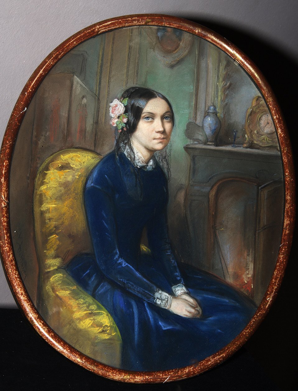 Idalia Poletikan muotokuva (?) (I. Poletikan muotokuva). Emile Francois Dessainin (1808-1882) työ, akvarelli ja pastelli paperille tekijältä Emile Francois Dessain